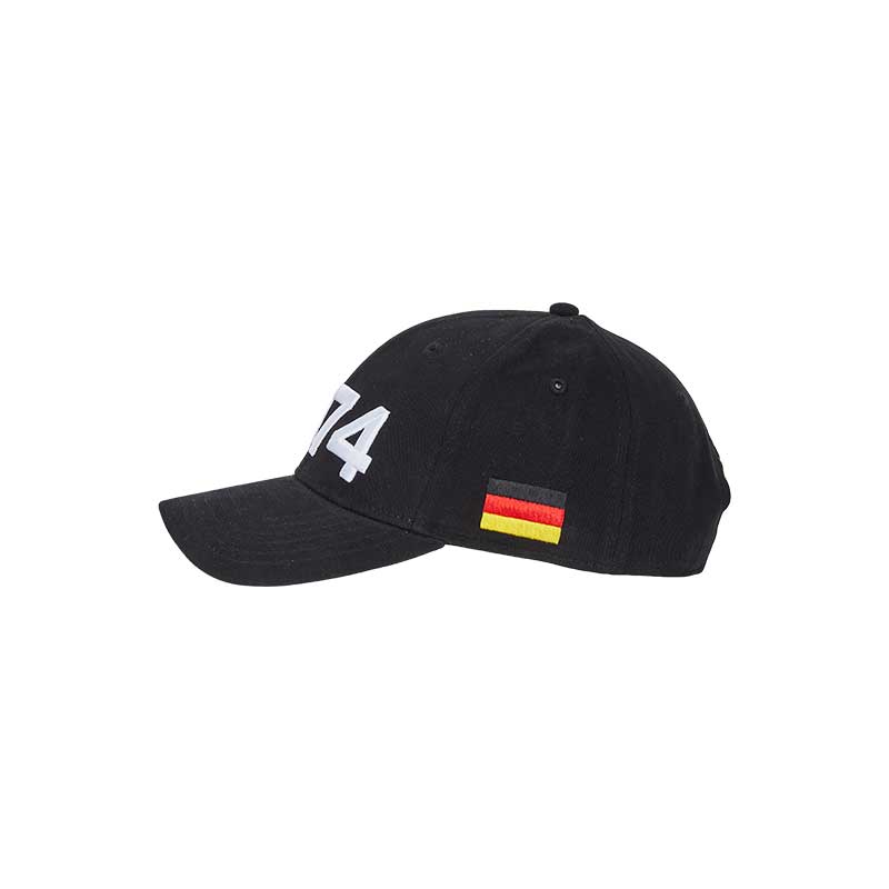 Black Hat with a curved brim with the German national flag on the left lateral side, commemorating Germany's victory in the FWC in 1974.