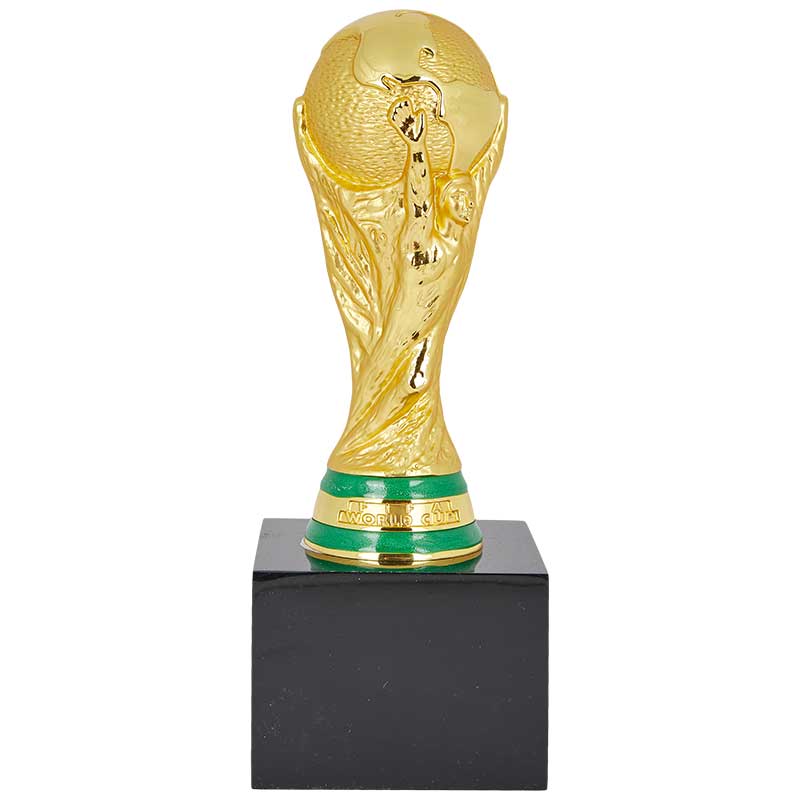 Feel like a FIFA champion with your very own customizable gold-plated and plinth replica of the FIFA World Cup Trophy.