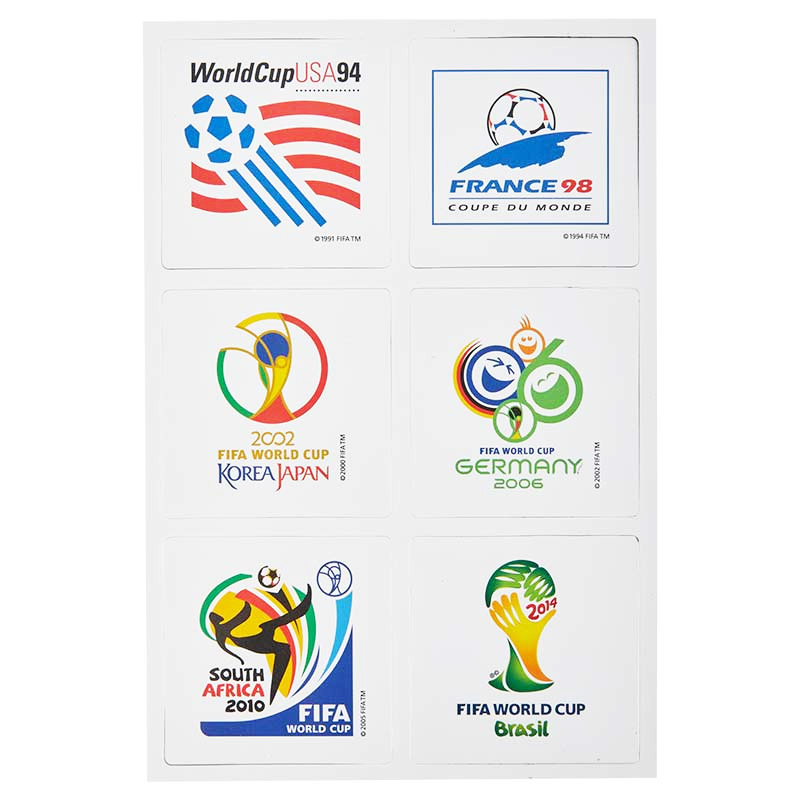 Get the collection of stickers that includes six iconic FIFA World Cup Championship games that have taken place.