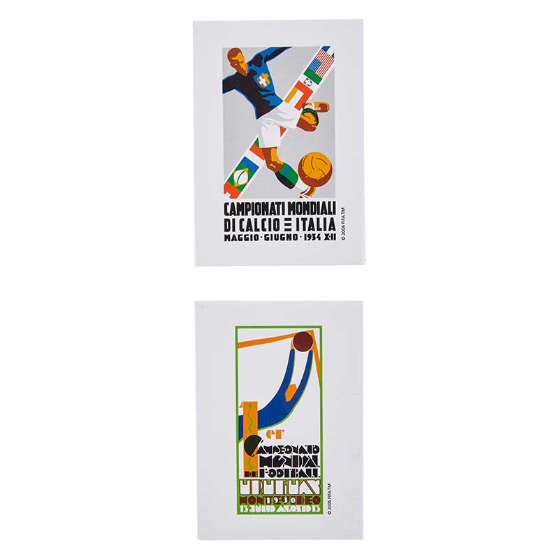 Show your people just how passionate you are with a stylish, classic set of FIFA fridge magnets of the Uruguay 1930 and Italy 1934 games.