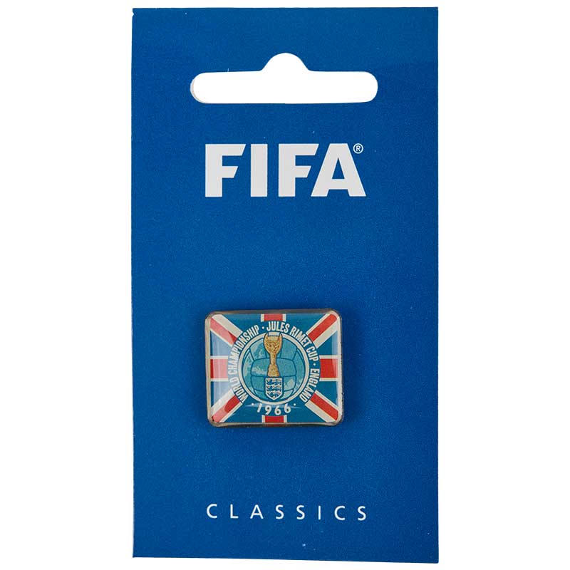 A pin to wear of the Jules Rimet Cup World Championship that took place in England in the year of 1966.