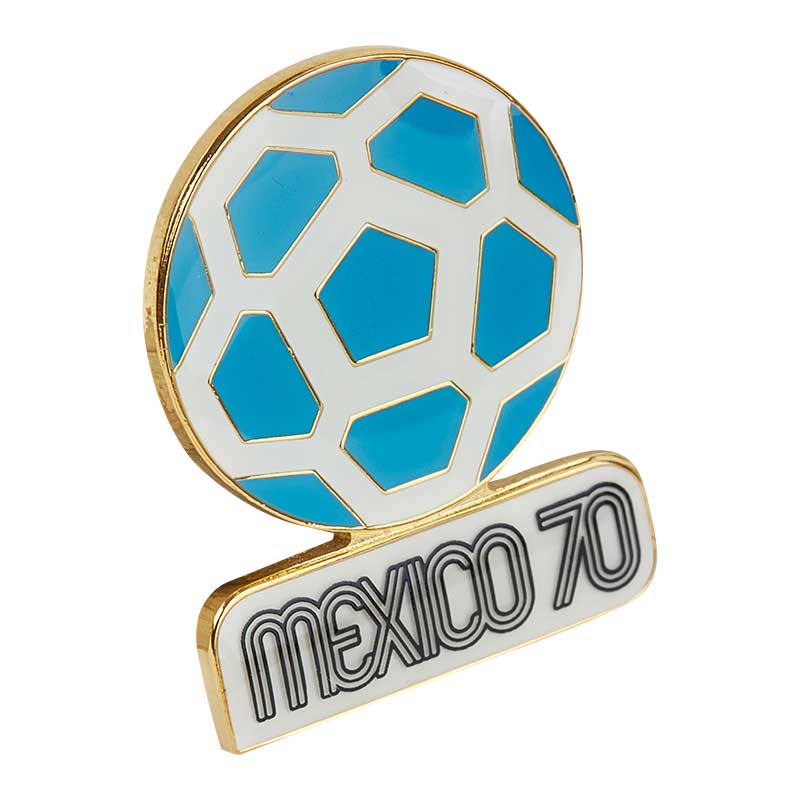A pin for you to show off your passion and your love for the iconic Mexico FIFA World Cup of 1970 with a blue football on it.