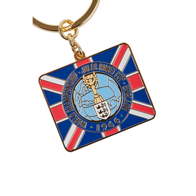 Keyring in red, white, and blue, with the National Flag of the United Kingdom, honoring England's victory during the FIFA World Cup in 1966.