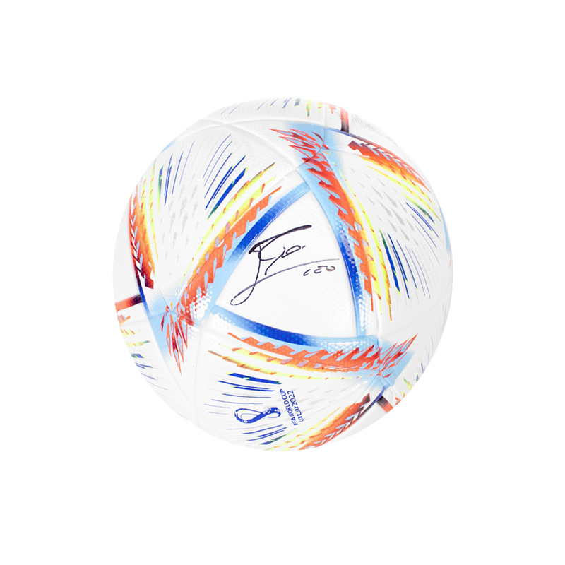 The FIFA World Cup 2022 football, personally signed by Lionel Messi during a private session in Paris. Get a Certificate of Authenticity.