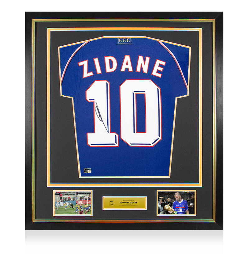 Sammlerstücke, signierte Memorabilien, signiert, Zidane, Fußball, Trikot